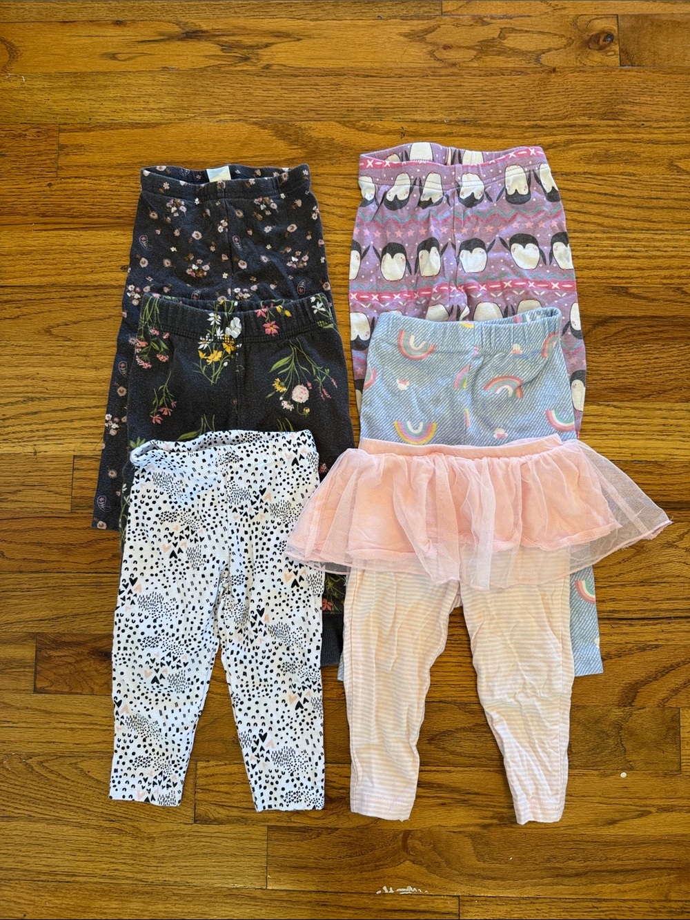 Carter's Girls Patterned Leggings Pack - Black, Pink, Blue